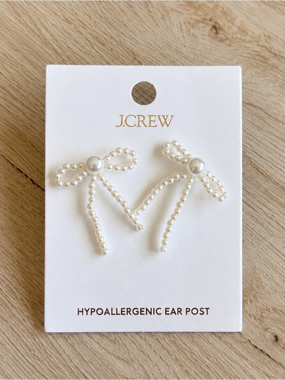 J.CREW Cream Pearl Stud Earrings with Gold Posts